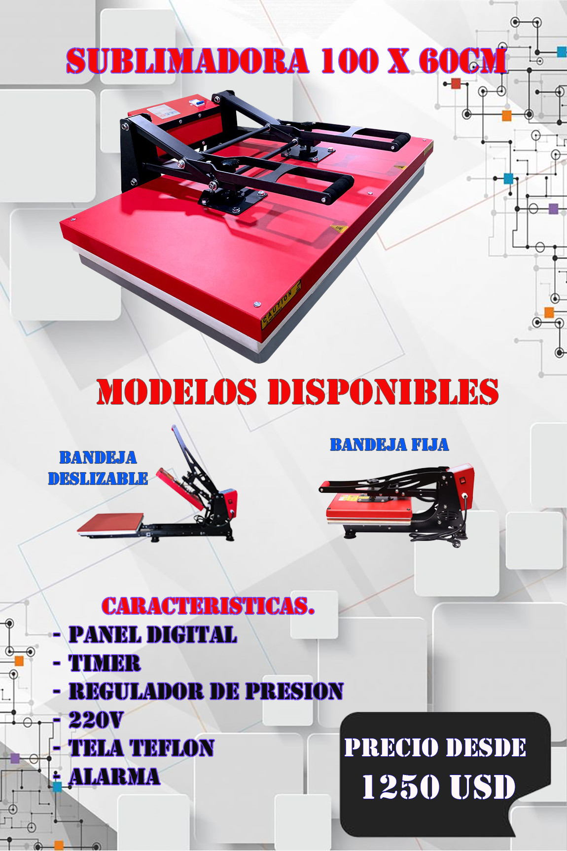 SUBLIMADORA 100X60CM