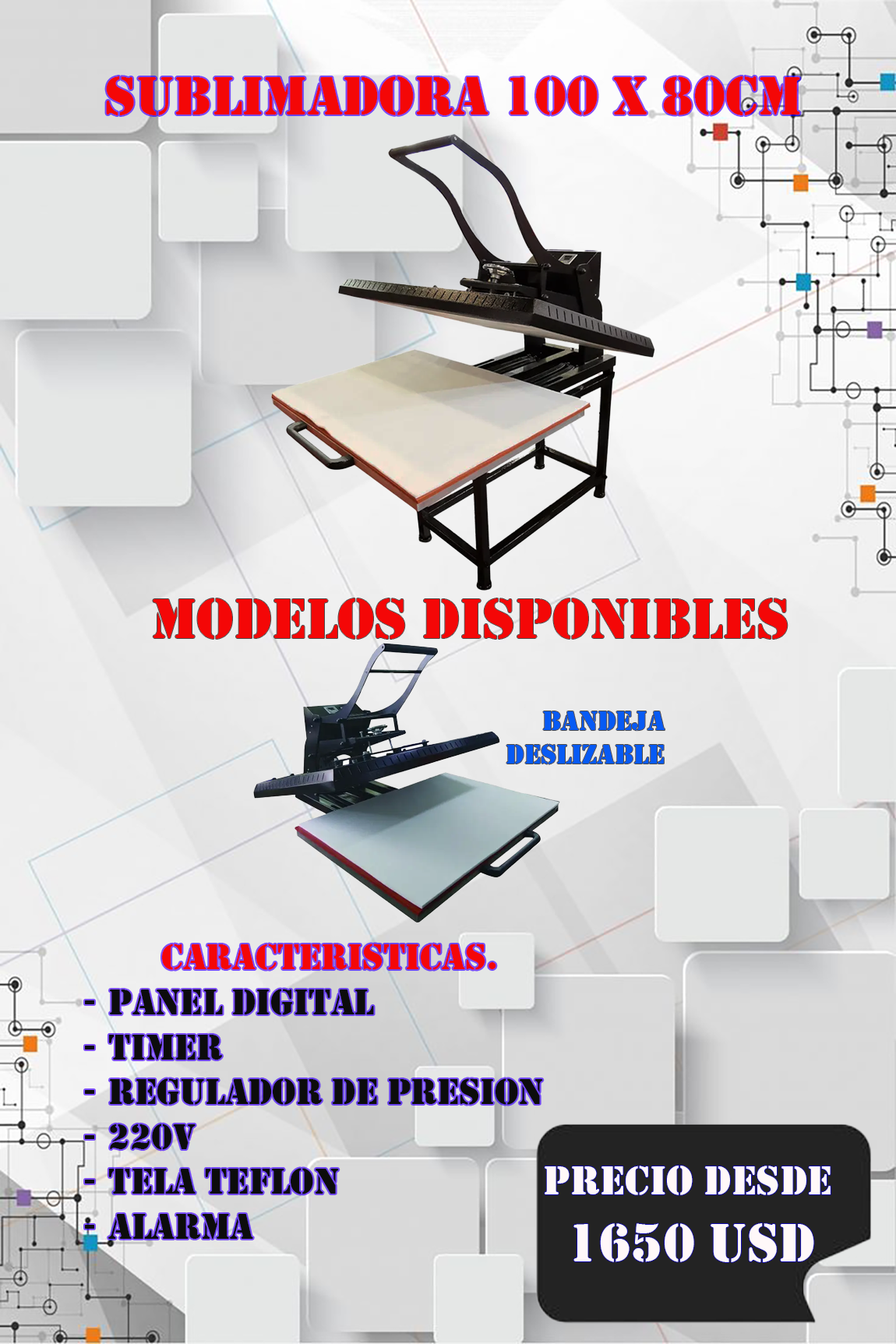 SUBLIMADORA 100X80CM